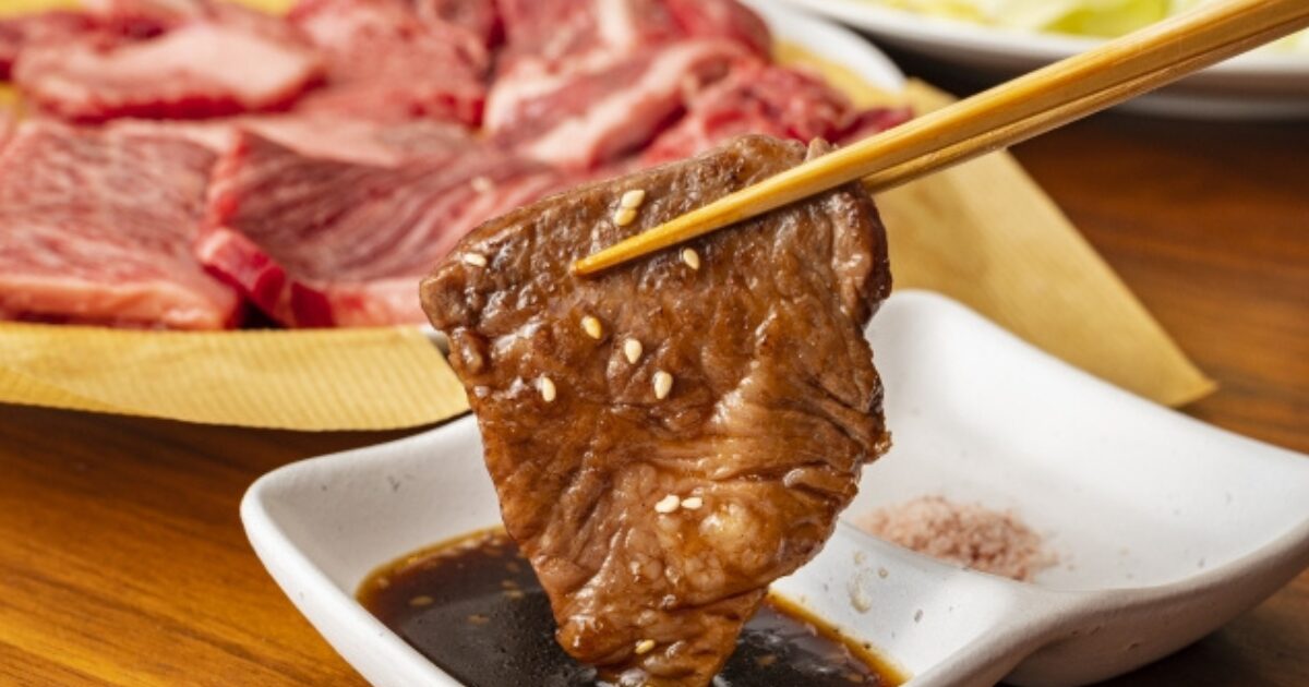 箸で持ち上げた肉